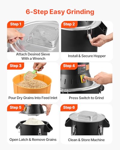 Image of VEVOR Electric Grain Mill Grinder, 600W High Power Commercial Spice Grinder, 60L Pulverizer Powder Machine with Galvanized Sharp Blades, for Dry Grains, Spices, Cereals, Coffee, Corn & Pepper