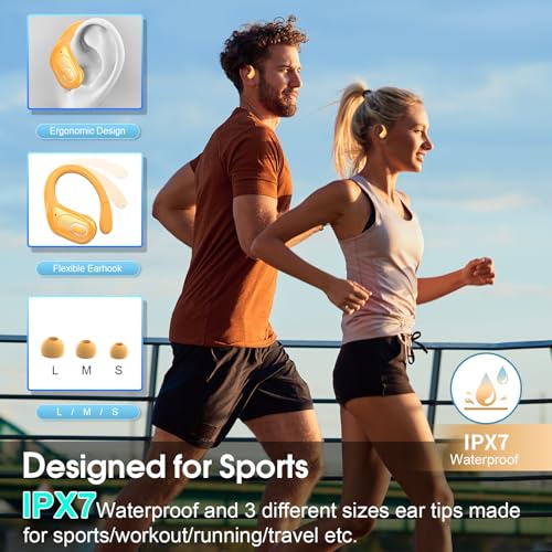 Image of AI Translation Earbuds Real Time, 164 Language Translator Earbud 3-in-1 Bluetooth 5.4 Translator Earbuds with 6 Translation Modes, 75H Translators Headphones with APP for Travel Business, Yellow