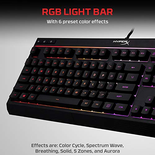 Alloy Core RGB, Tastiera da Gaming Cablata, 6 Effetti di Luce e 3 Livelli di Luminosità, Telaio di Plastica Rinforzata, Tasti Morbidi e Silenziosi, Resistente all'Acqua, Layout Spagnolo, Nera - Tastiera gaming - Immagine 5
