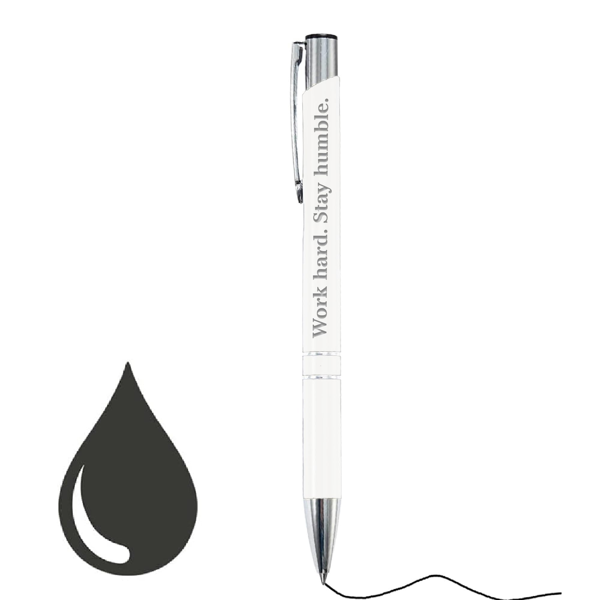 KreateSquare Custom Ballpoint Pen, Personalised with Your Choice of Text, Pen Gifts for Men Women Student, Aluminium, Fine Point & Black Ink, Unique Present