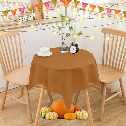 Image of sancua Small Square Tablecloths Fall Table Cloth, Bronze, 36x36 Inch