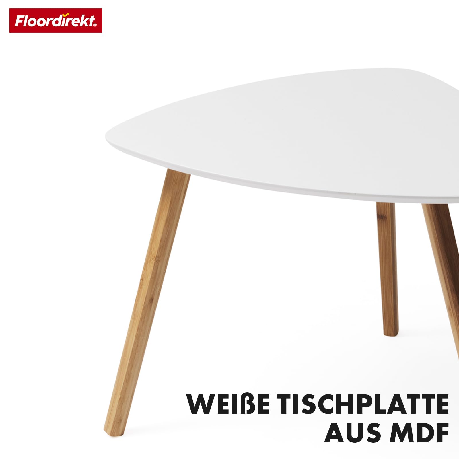 WOHNLING Set van 2 Houten/Metalen Salontafel Vierkant Wit Modern | Bijzettafel 2-delig | Design salontafels | Houten tafel nesttafels