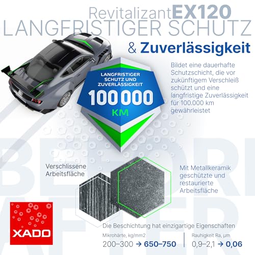 XADO EX120 Automatikgetriebe Additiv – Getriebeöl Additiv & ATF Additiv | Getriebe Zusatz erschleißschutz & Reparatur | CVT, DSG, Tiptronic, Steptronic | Ruckeln & Slipping | 8 ml
