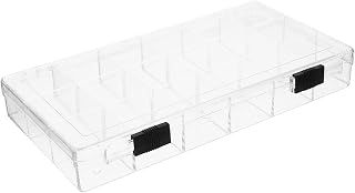 ARTIBETTER Photo Storage Box 18 Grids Clear Plastic Organizer Box Container Craft Storage with Dividers for Beads Organizer Art DIY Crafts Jewelry Fishing Tackles Bead Organizer