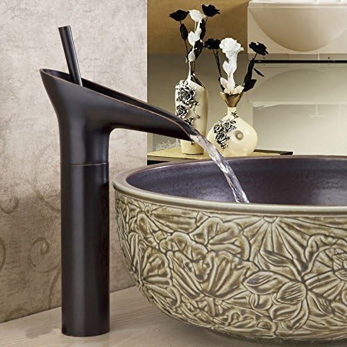 JiaYouJia Single Handle Waterfall Bathroom Vessel Sink Faucet Antique Black