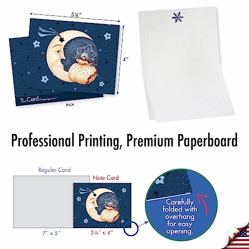 Image of The Best Card Company - 10 Blank Merry Christmas Note Cards (4 x 5.12 Inch) - Boxed Holiday Notecards with Envelopes - Blue Christmas M6700XSB