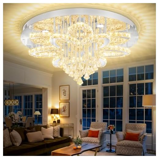 40inches Chanderlier Lights for Living Room Large Chandeliers Bedroom Flush Chandeliers Modern Crystal Fixtures for Living Room Foyer Dining Room Hallway Bedroom Interior Luxury Ligting