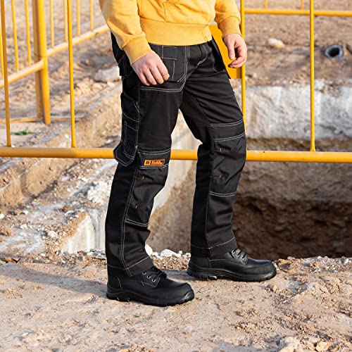 Black Hammer Mens Safety Boots Steel Toe Cap S3 SRC Work Shoes Ankle Leather 7700 (9 UK) Black