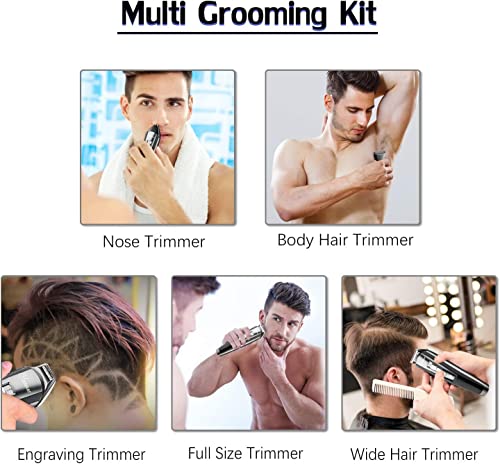 Hatteker Hair Clipper Beard Trimmer Kit For Men Cordless Hair Mustache Trimmer Hair Cutting Groomer Kit Precision Trimmer Waterproof Usb Rechargeable 5 In 1 #TOP5