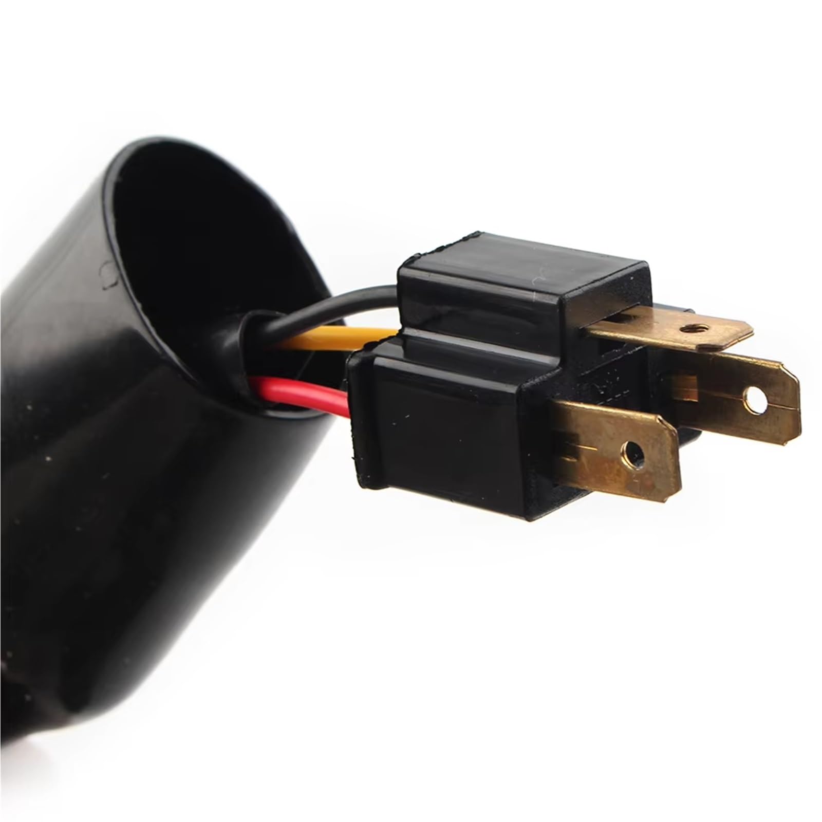 Feux Avant Moto pour Chopper pour Bobber pour Custom pour Cafe pour Racer Phare Avant Triangulaire 12 V pour Moto Phare Avant Moto(Amber)