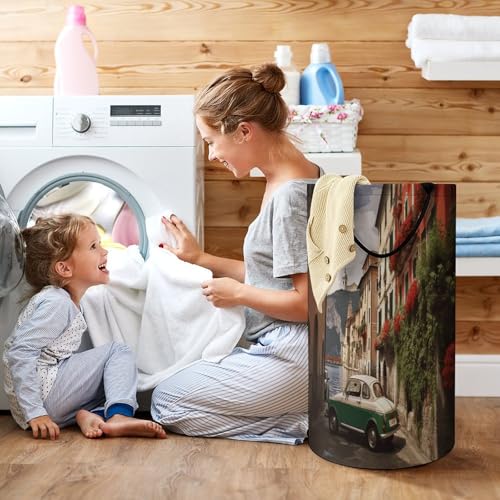 Panier à linge italien pliable de grande capacité avec poignées - 8