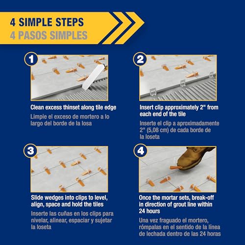 QEP 99773 LASH XL Tile Leveling System Clips for 1/8" Grout, Red (500-pack) by QEP - Image 5