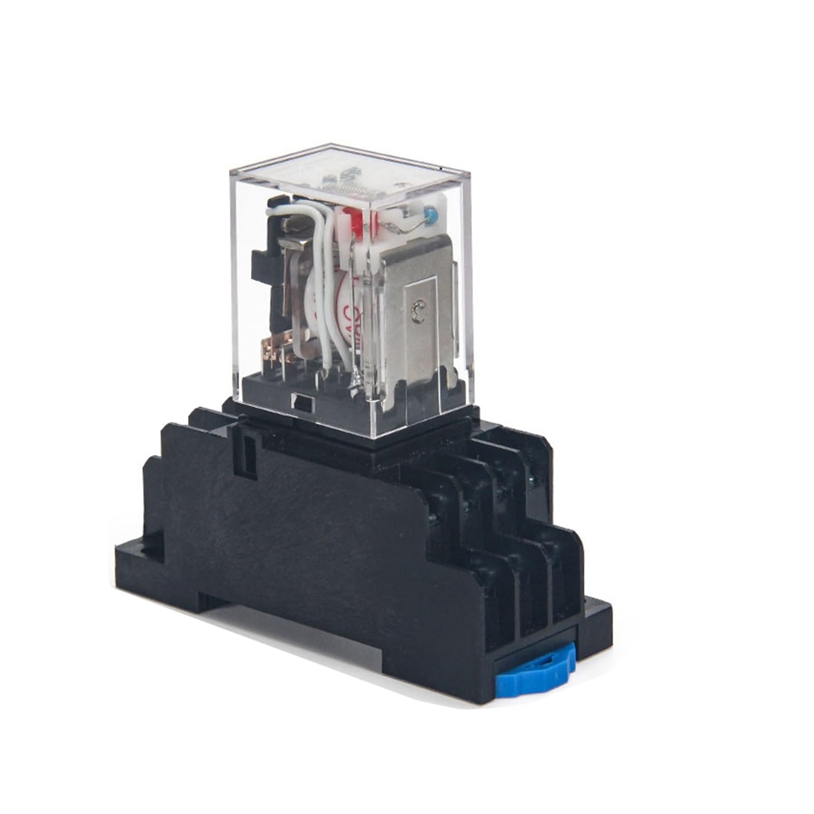 Relé electromagnético JZX-22F(D)/2Z de 8 pines con base y luz indicadora AC 220V 3