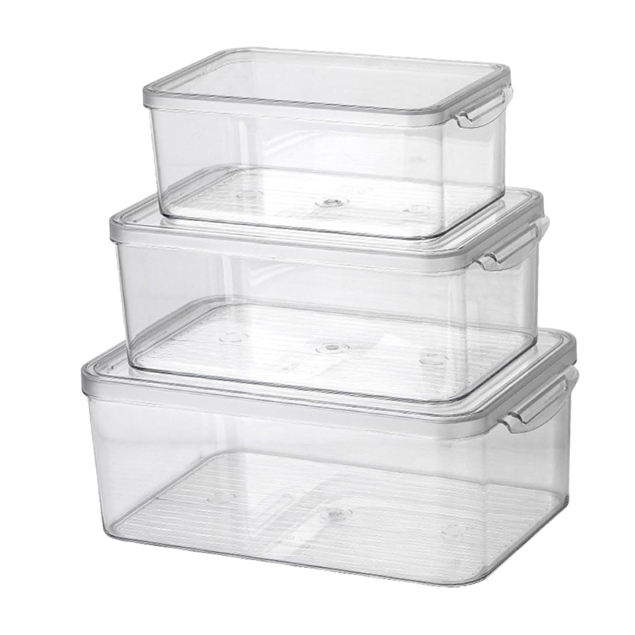NOLITOY 3stücke Gefrierbehälter Stapelbar Transparente Kühlschrankbox Aufbewahrungskorb für Kühlschrank Stapelbare Kunststoffbox Kühlschrankschublade Lebensmittelbehälter