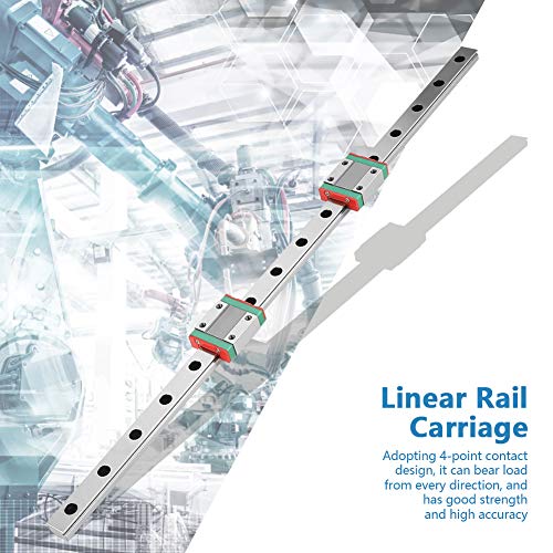 1 Stk. 450mm Miniatur Linearschienen mit 2 MGN12B Linear Block, Lager Stahl Gleitführung Schienenführung für DIY 3D Drucker – Bild 4
