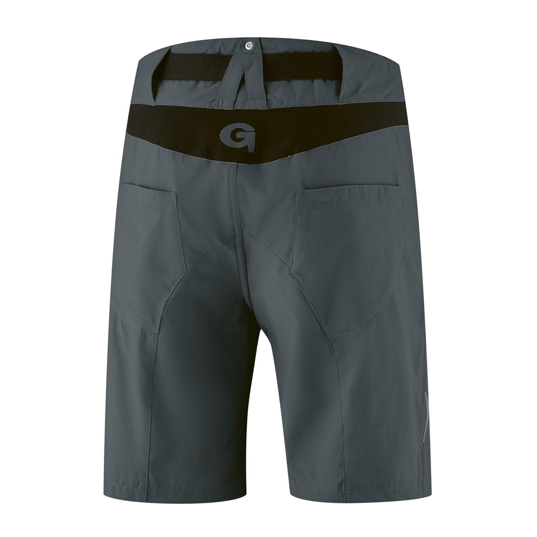 Gonso Mira, Kurze Damen Fahrradhose, 2in1 Bikeshorts mit Stretcheinsatz über dem Gesäß, Einknöpfbare Radunterhose mit Relax Gel Comfort Sitzpolster, Weite Passform, PFC-Frei