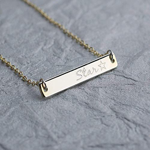 Personalized Your name bar necklace Absolute rate Dainty Bar Plate Delicate Charms Necklace Anniversary Wedding Custom Gift Best Graduation Day gift
