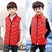 DASAYO kids vest girls Heated Jacket For Kids Boys Electric Heating Zipper Puffer Vest Girls Warm Outdoor Jackets Fashion Winter Thermal Caot Red 6 Years