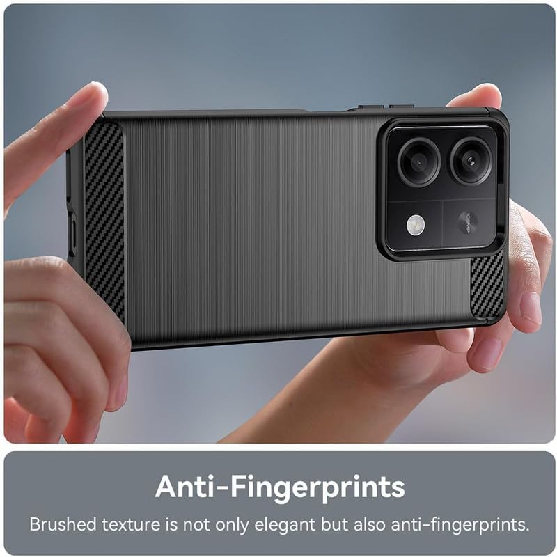 Image of NPRC Hybrid Ultra Slim Protective Case TPU Non-Slip Carbon Fiber Texture Shockproof Case Cover for Poco X6 neo - Black