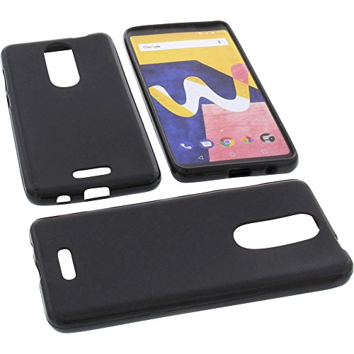foto-kontor Hülle kompatibel mit Wiko View Lite Tasche Gummi TPU Schutz Handytasche schwarz