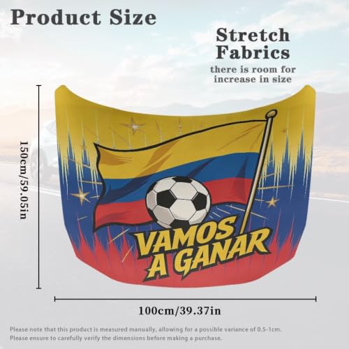 Image of Columbia Soccer Car Hood Cover Polyester Elastic Fabrics Can be Washed Suitable for Large SUV and Pickup Trucks