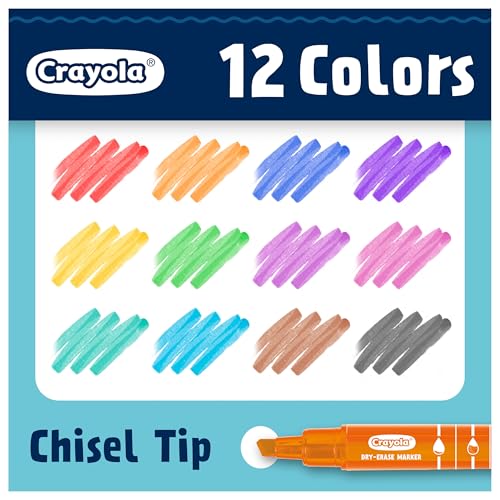 Crayola Take Note Dry Erase Markers for School (12ct) Essential Easter Basket Stuffers, Chisel Tip Whiteboard Markers, Spring Craft Supplies for Teachers, Low Odor (Pack of 2) - image 4