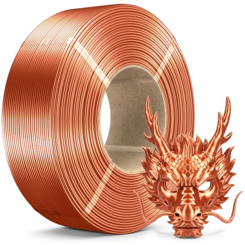 Image of SUNLU Silk PLA Plus Filament Refill, Smooth Silky Surface, No-Spool 3D Printer Silk Filament 1.75mm for Reusable Spools, Compatible with Bambu Lab 3D Printers, 1KG, Silk Red Copper