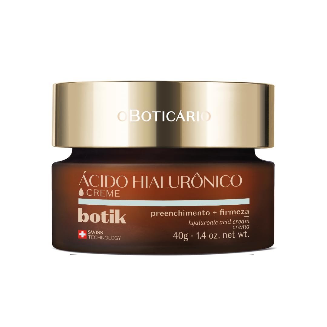 O Boticário Botik - Crema viso con acido ialuronico, riempie le rughe, aumenta la compattezza della pelle e la pelle morbida e riposata, 40 g