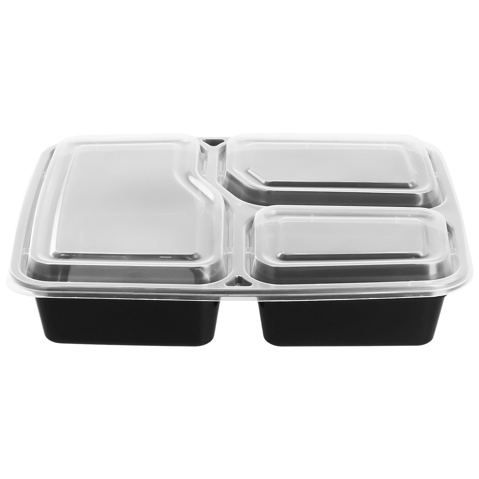 JEUIHAU Confezione da 40 contenitori per la preparazione dei pasti a 3 scomparti, vassoi in plastica per alimenti con coperchi ermetici, vassoi impilabili per alimenti, adatti a microonde, congelatore