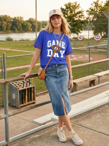 Image of Football Shirts for Women Game Day T Shirts Football Outfits