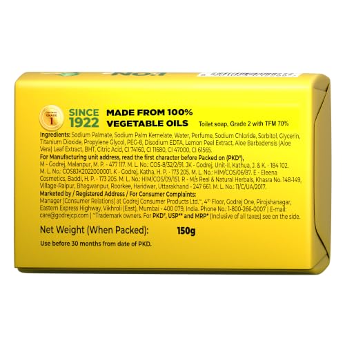 Image of Godrej No.1 Lime & Aloe Vera - Pack of 4 (150g each) | Soaps For Bath | Long-Lasting Fragrance