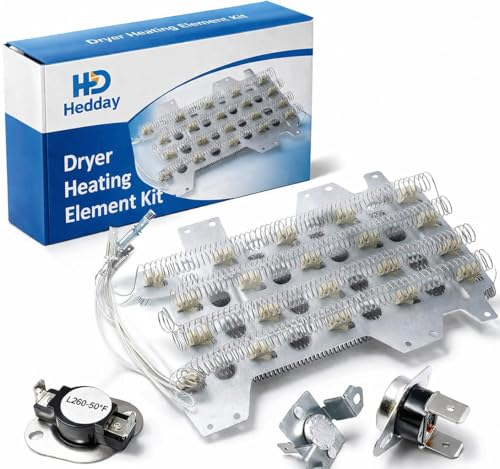Dryer Heating Element Kit Compatible with Samsung DC47-00032A DC93-00154A DC96-00887A AP5582094 3282568 Dryer Repair Kit with Thermostat Thermal Fuse