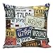 Produktbild Bestsocks Original Retro Style License Plates Personalized Creative Travel Vacation Soft Comfortable Car Room Polyester Pillowcase 18 * 18inch