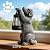 LXOUMEI Solar Dog Outdoor Statue with Lantern – Garden Dog Figurines for Patio Lawn Yard Ornament Porch Balcony Decorations, Birthday Gifts for Mom & Dog Lovers, Dog Memorial Gifts