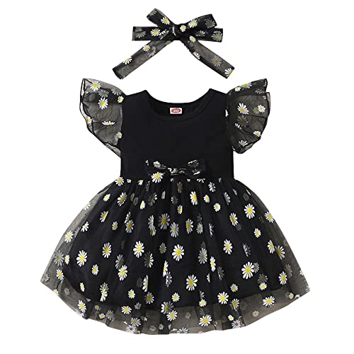 Hopscotch Girls Casual Knee Length Dress With Headband