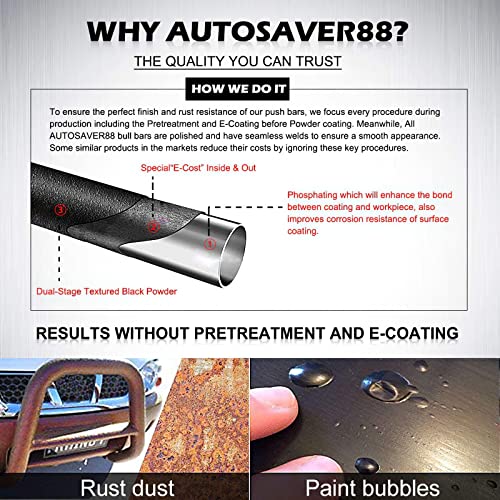 Autosaver88 Bull Bar With Led Light Bar Compatible For 2004-2023 Ford F-150//2003-2014 Navigator 3" Tubing Front Grille Brush Push Bumper Guard Include Skid Plate Light Mount Black #TOP5