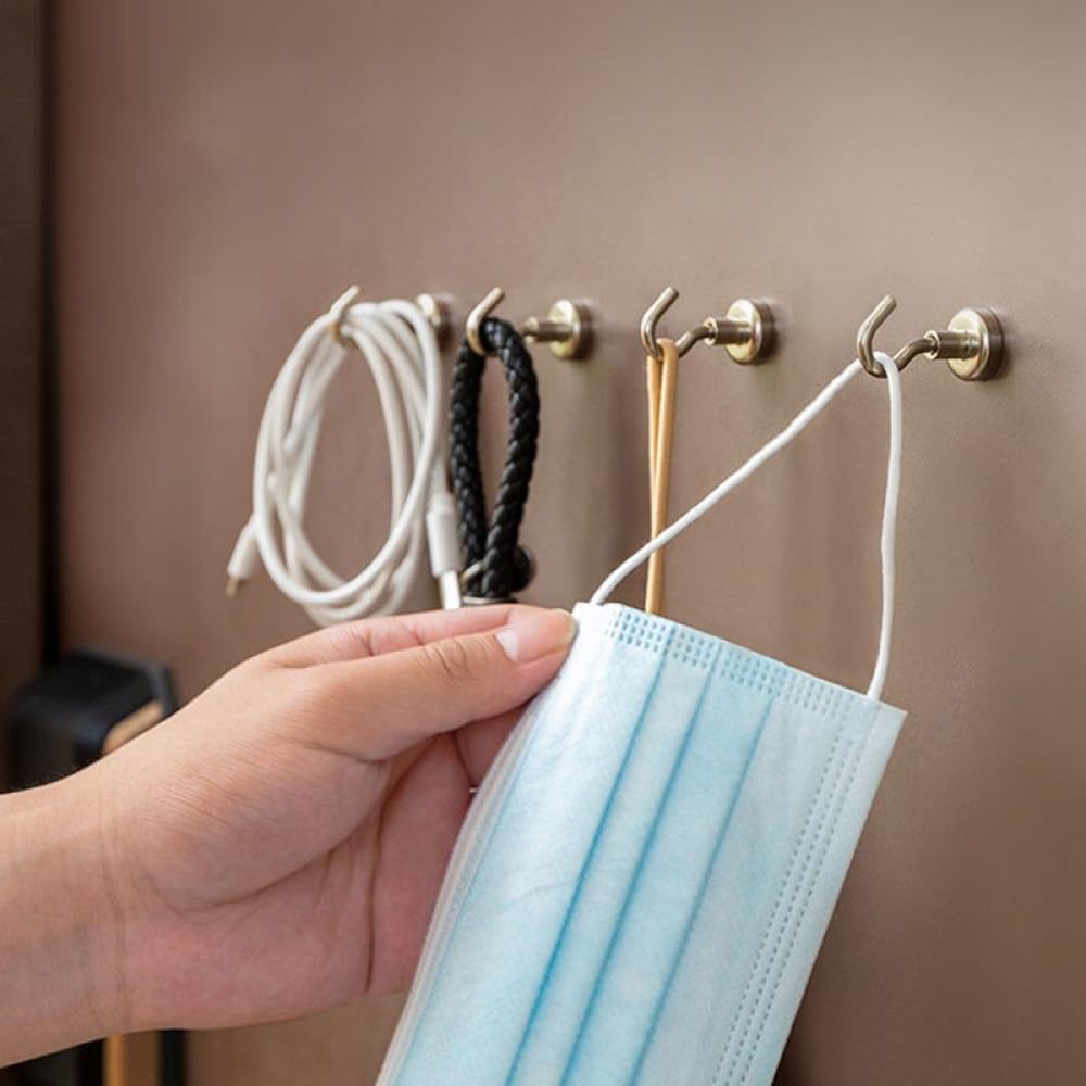15 ganchos magnéticos potentes, ganchos de almacenamiento multiusos para el hogar, cocina, bar, almacenamiento de llaves, accesorios de baño, E16, tensión máxima 8 kg, 15 PC