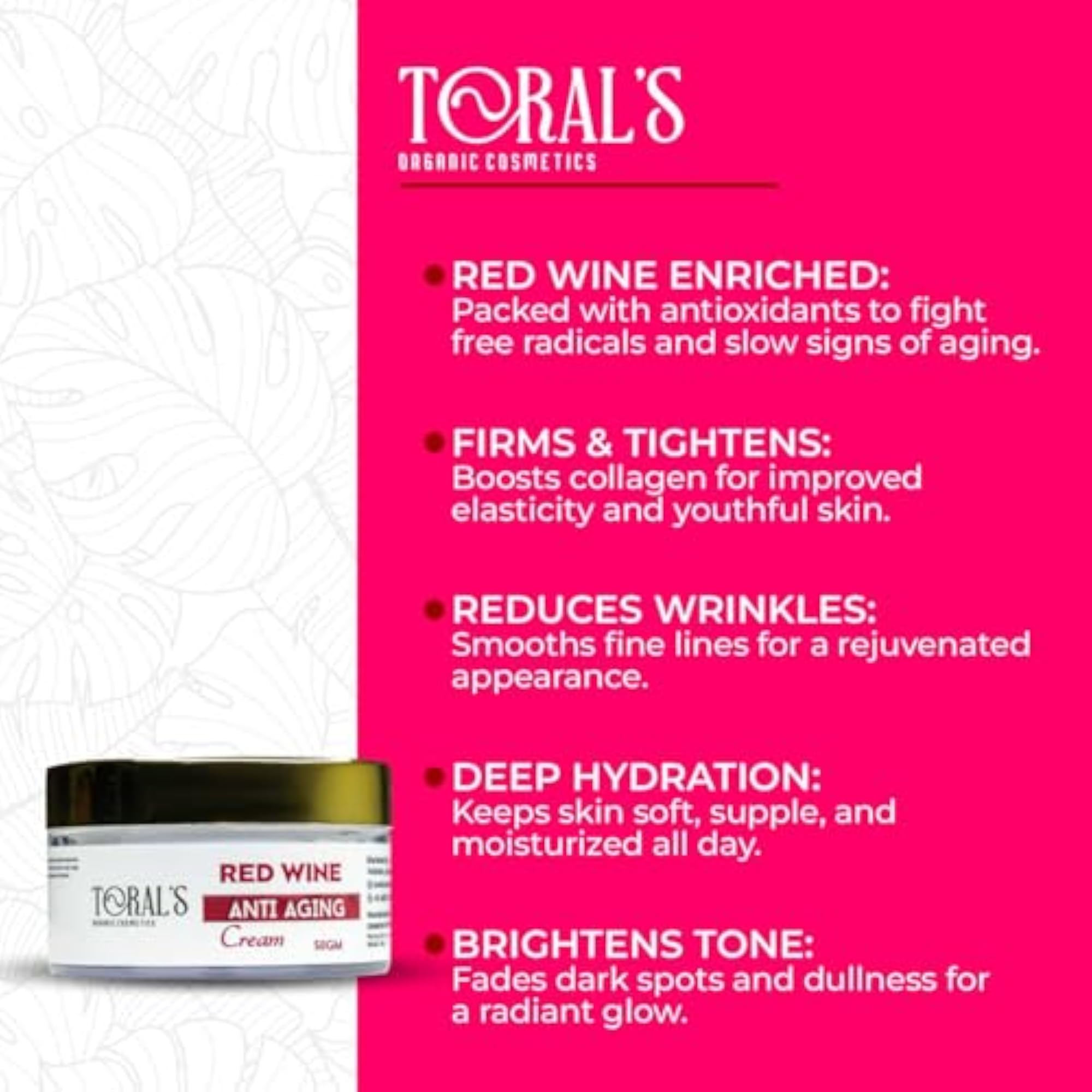 Toral Red Wine Anti-Aging Combo - Gel Face Wash & Cream