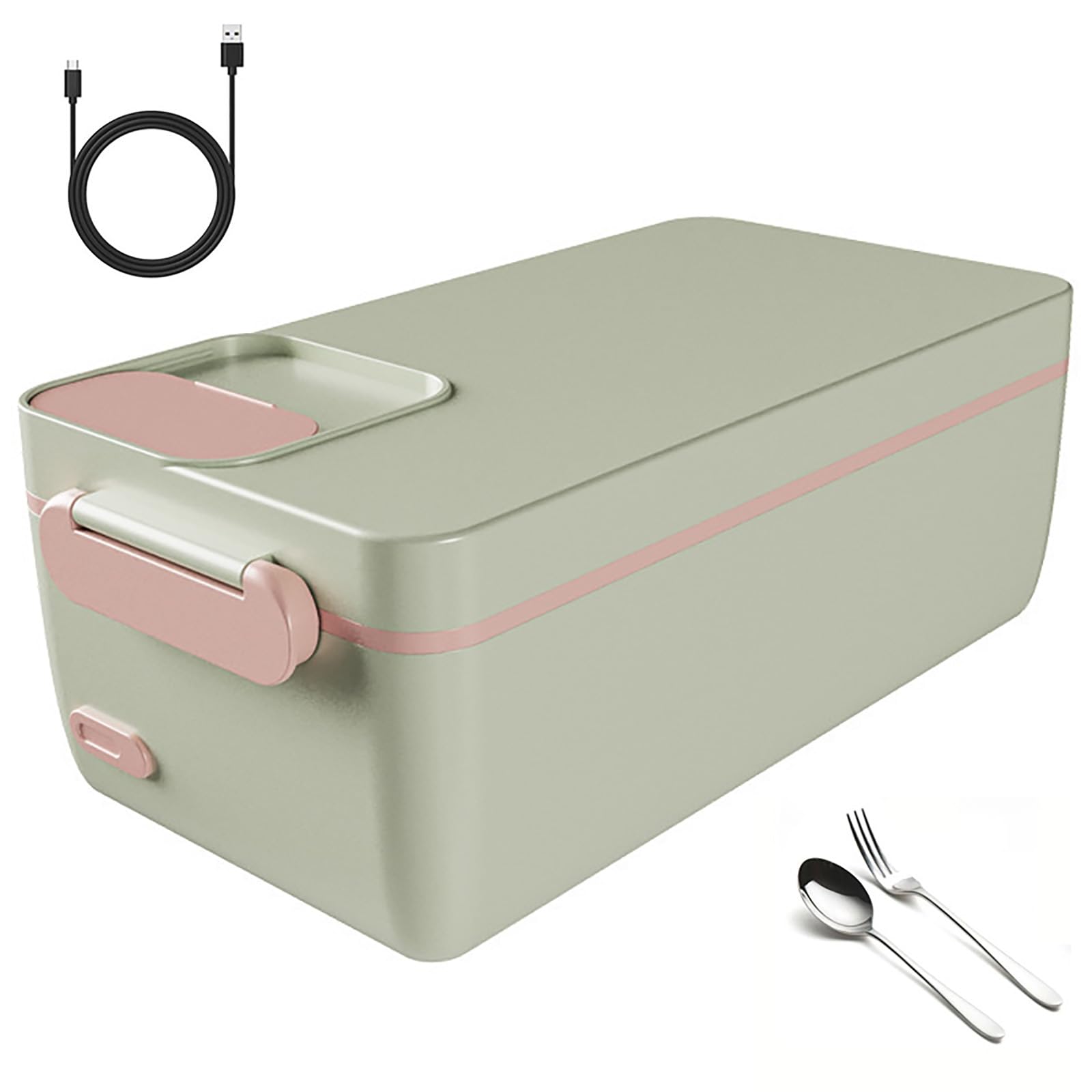 Contenitore elettrico per il pranzo, portatile, a riscaldamento rapido, con batteria da 12000 mAh e 6 ore di ritenzione del calore, in acciaio inox per uso alimentare, per casa, ufficio e viaggio
