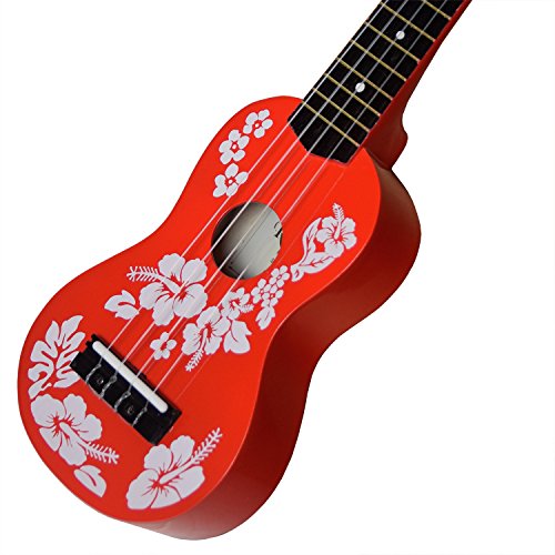 Rise By Sawtooth Beginner's Ukulele, Hibiscus Red #TOP6