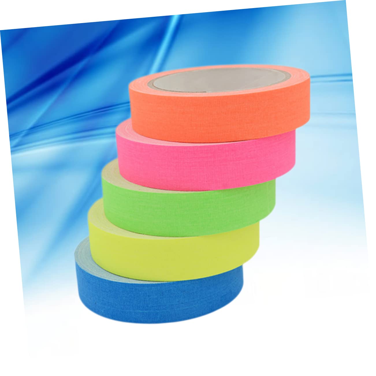 Housoutil Glow in The Dark Neon Blacklight Tape 5pcs Fluorescent Tape Rolls for Stage and Party Decorations