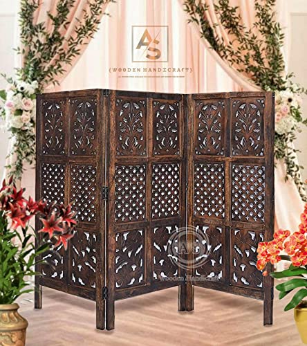 Image of Wooden Partition for Living Rooms Wall Dividers,Screen Separator Wall Divider for Hall Wall Panels for Living Room /Kitchen /Bedroom /Office /Restaurant (4ft 3-Panel)