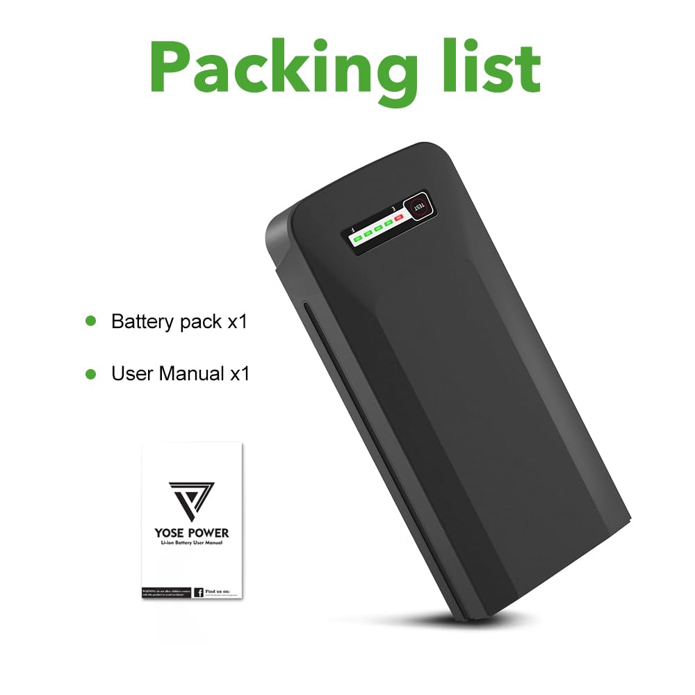 E-Bike Batterie 36V 10,4Ah Li-ion Akku Gepäckträgerbatterie YJ156 Passend für Samsung SDI3610E & BLAUPUNKT