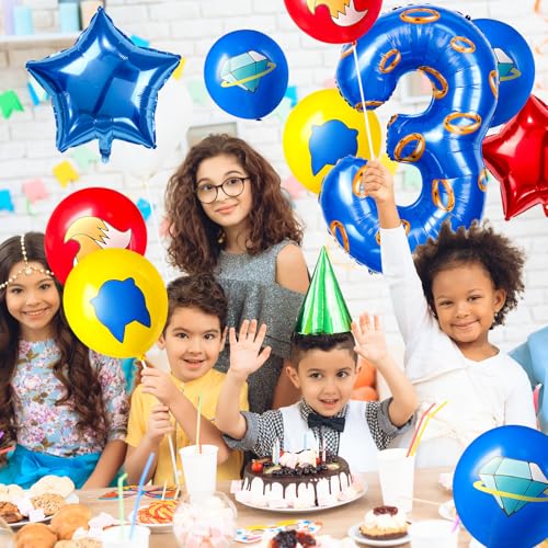 Image of number 40 inch blue and gold ring balloon set birthday number decoration aluminum film balloon suitable for boys and girls blue theme party cartoon party decoration supplies (3)