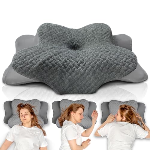 Glückstoff® Orthopädisches Kissen (Zertifiziert für alle Schlaftypen) Kopfkissen Nackenschmerzen aus Memory Foam | Nackenstützkissen...