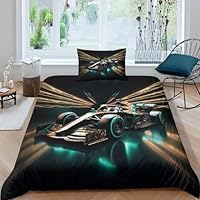 Set Biancheria Da Letto F1 - Copripiumino Stampa 3D Auto Da Corsa, Per Ragazzi E Ragazze