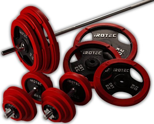 Amazon | IROTEC (アイロテック) ラバー バーベル ダンベル 140KG  