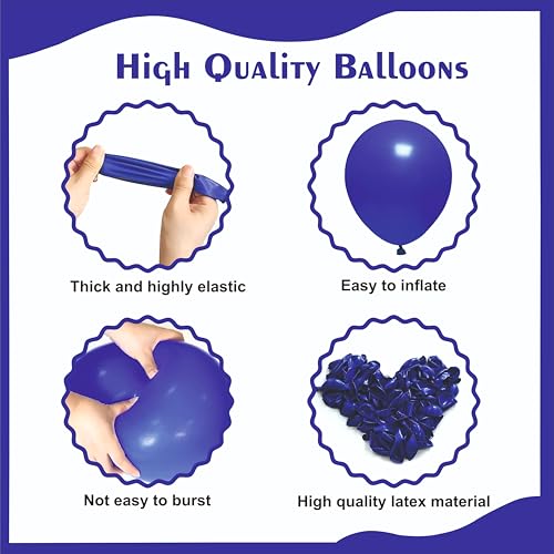 Image of Balloon Garland Kit, Royal Blue Silver White, 45 Pieces, Party Decoration Arch, Anniversary and Birthday