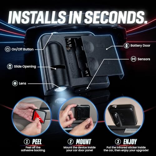 Image of LED Car Door Light - Officially Licensed NFL Wireless Projector - Show Your Team Pride - Battery Powered, Easy Install
