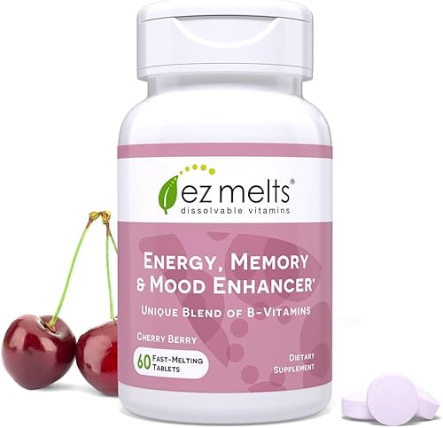 EZ Melts potenciador de energĂa memoria y estado de animado complejo B metilado vitaminas sublinguales vegano cero azĂşcar sabor natural a cerezas 60 EZ Melts potenciador de energĂa memoria y estado de animado complejo B metilado vitaminas sublinguales vegano cero azĂşcar sabor natural a cerezas 60